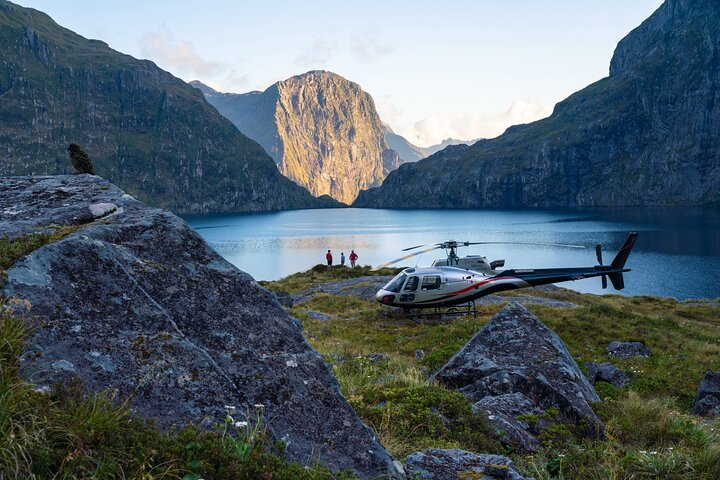 Remote landing at Lake Quill - at the top of the Sutherland Falls, Milford Sound.